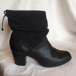 Black, short boots with heel